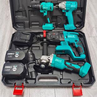 名优大艺锂电池无刷充电电锤钻冲击钻角磨机电钻扳手四件套工具套