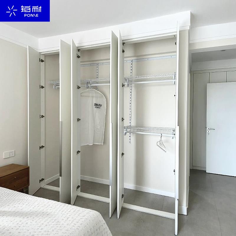 金属衣柜柜门钢架框架上墙衣架全屋定制平开门折叠门五金衣橱配件