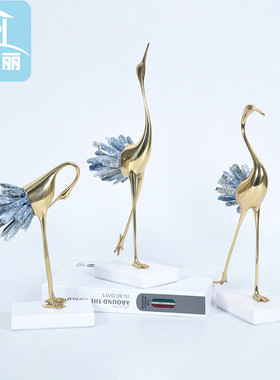 轻奢水晶天鹅装饰品客厅电视柜酒柜餐桌装饰摆件家居送礼物闺蜜