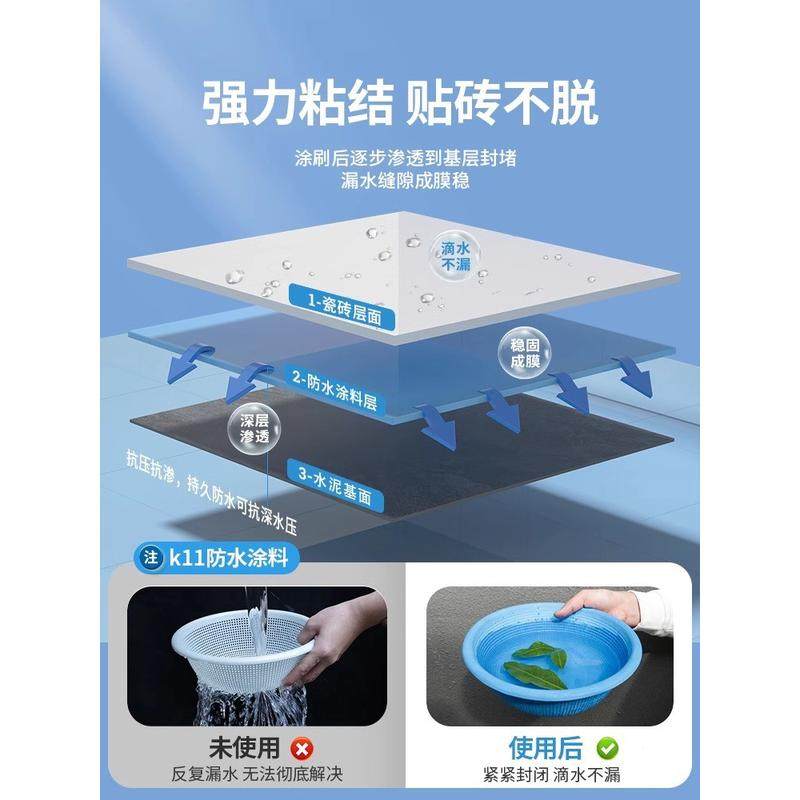 卫生间防水涂料内墙水池专用k11厕所胶阳台js补漏漆鱼池防水材料