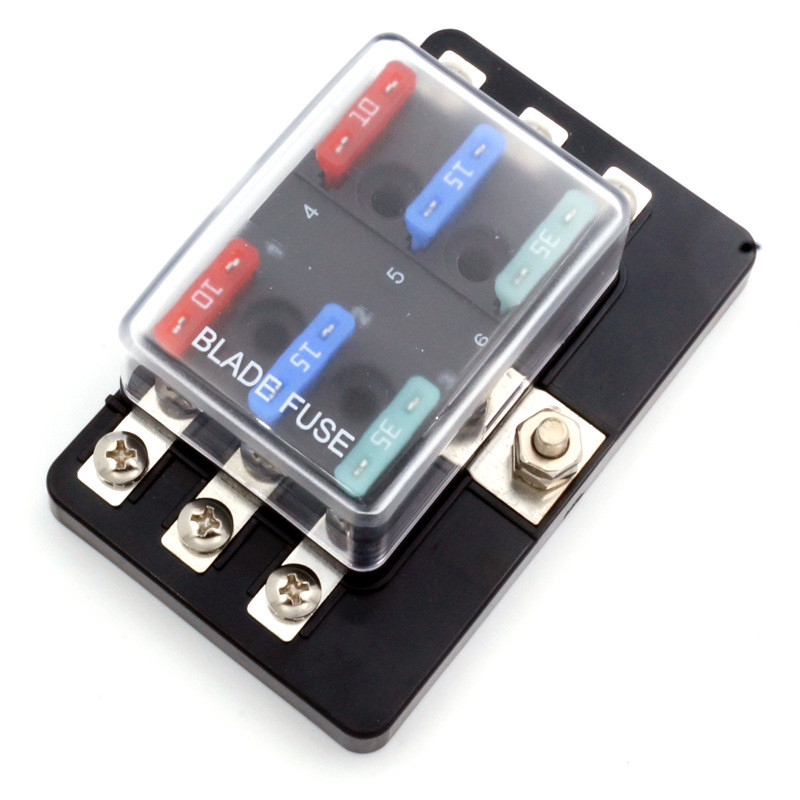 scir3-761进6出多路保险丝盒led灯中号汽车插片保险丝盒带