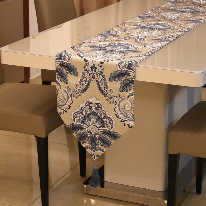 软装3q妈咪】古典独特银丝b提花布艺欧式中式西餐桌旗餐垫家饰【