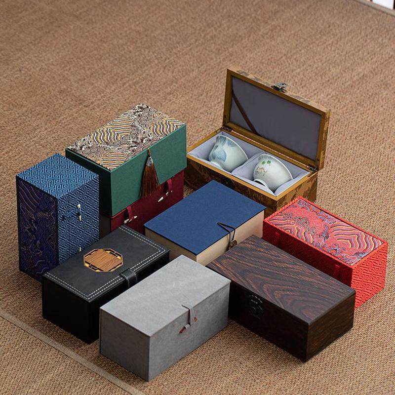 高档锦盒双杯礼品盒摆件首饰盒茶具主人杯品茗杯装盒空盒子,包装,礼品盒,淘宝优惠券,粉丝福利购,淘宝优惠卷