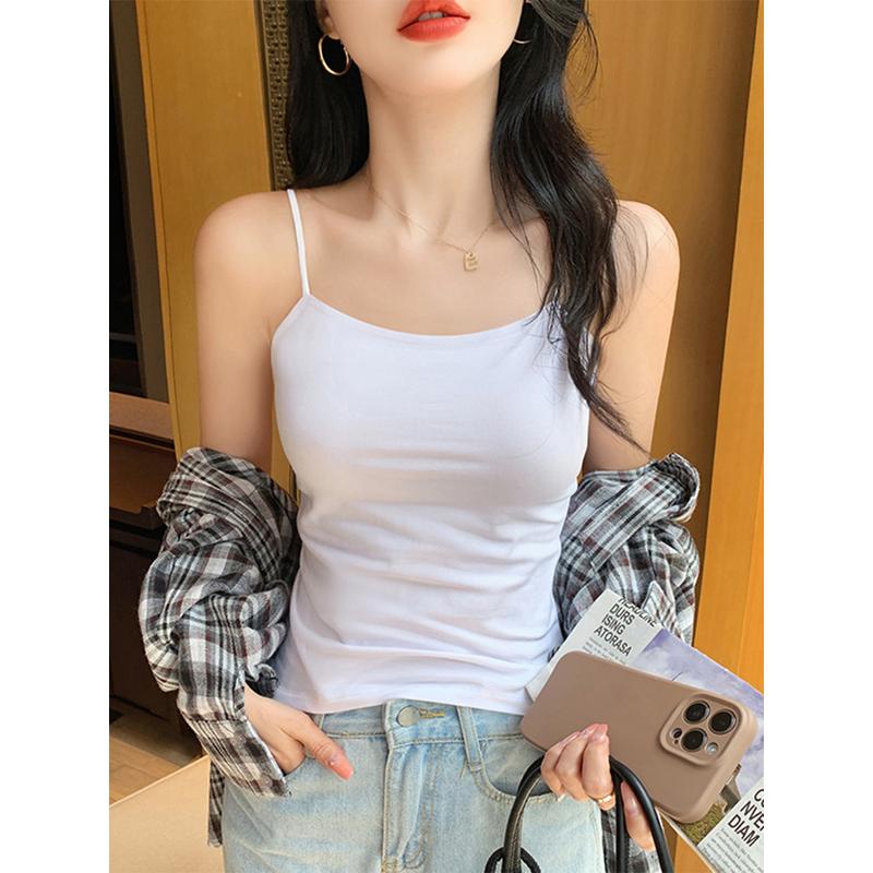 吊带背心女士夏季遮副乳文胸一体打底衫外穿无袖上衣配衬衫的内搭