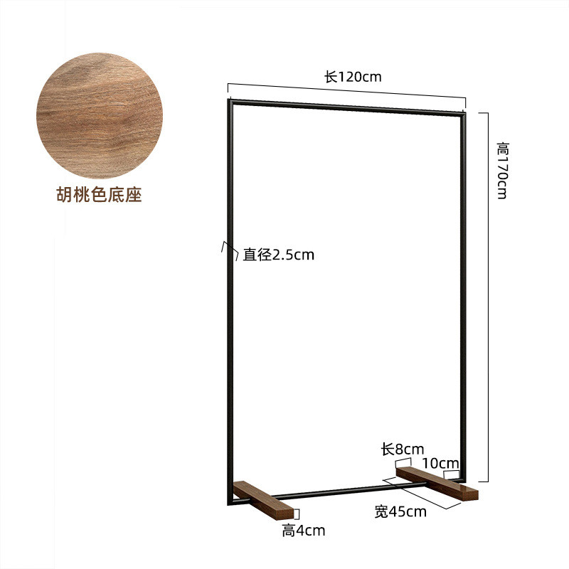 服装店中岛架黑色铁艺服装架陈列架中店挂衣架买手古风女装展示架