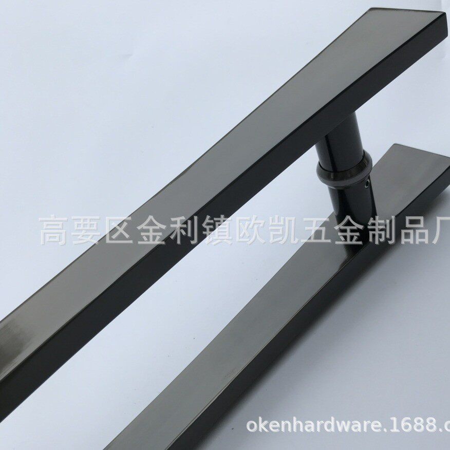 玻璃门把手不锈钢拉手电镀黑工艺拉手欧式咖啡厅推拉西餐厅门把手