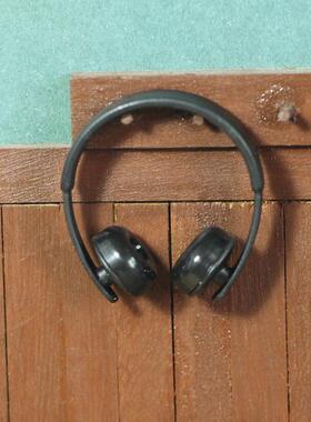 黑色耳麦耳机耳罩  兵人AZONE 娃娃用配件 OB 6分小头娃 头饰BJD