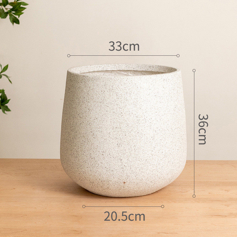 现代简约轻奢仿泥特大号大口径客厅绿植盆景种植盆镁水泥花盆