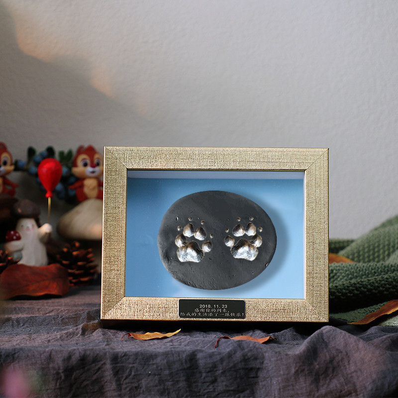 2024新款宠物爪印纪念狗狗爪印印泥diy脚印相框猫咪掌印纪念摆台