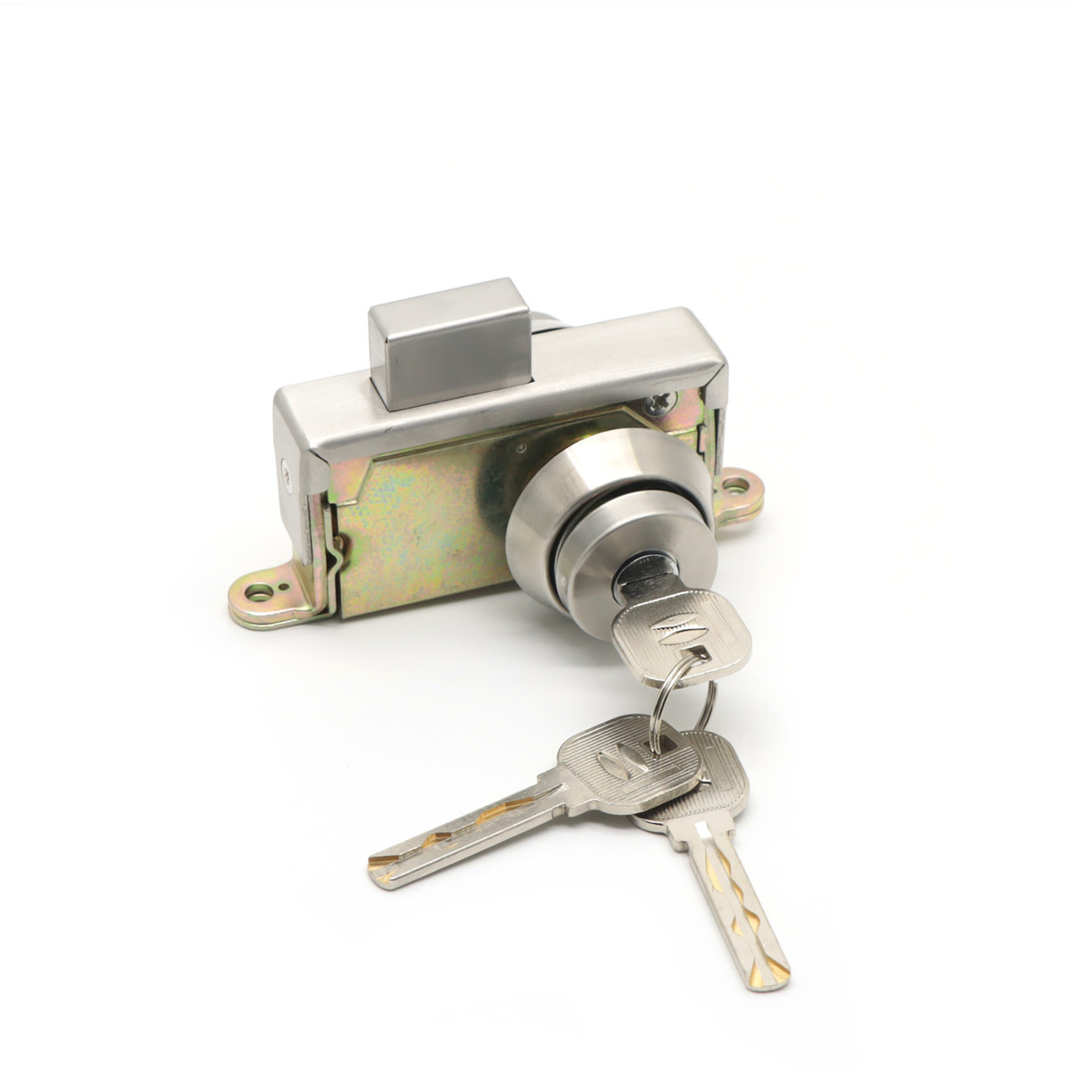 有框玻璃门地锁不锈钢有框门锁推拉大门圆舌地锁门落地机械插芯锁