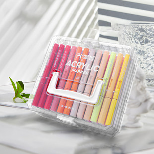 84直掌握色液式软头丙烯马克笔学生美术用不透色可叠色绘画笔新品