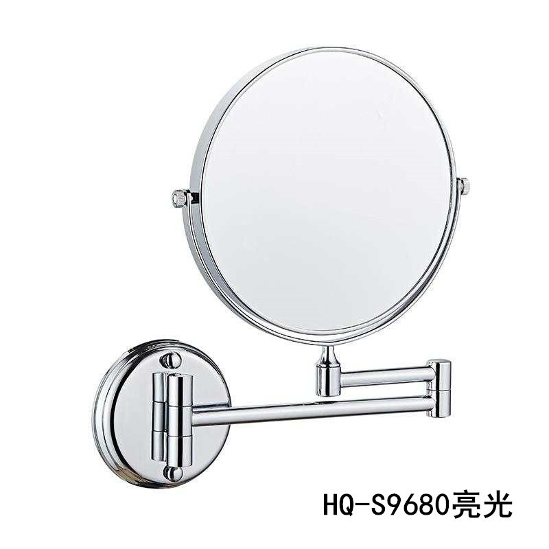 工程酒店家装浴室用折叠带led灯伸缩挂壁式美容镜翻转双面放大镜