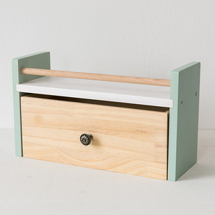 意餐桌书桌收纳架杯子复古抽屉展示台面盒菲办公厨房置物架窄款