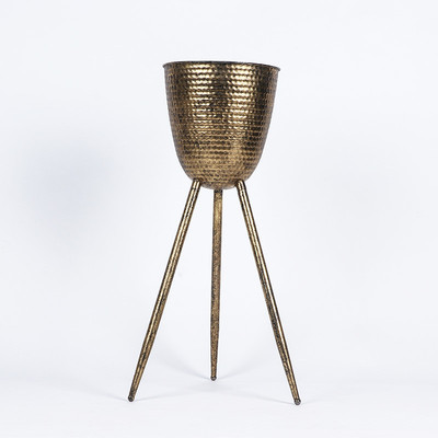 北欧家居三脚花架餐厅工艺品铁质花盆咖啡厅个性创意几何摆件