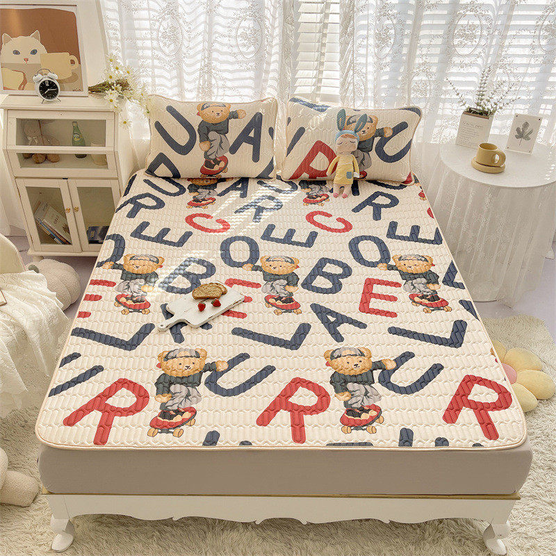 新款乳胶凉席三件套夏季批发家用宿舍单双人防滑空调软席子冰丝席