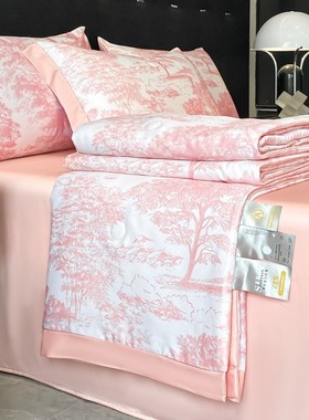 莱夏季尔兰精天丝夏凉被四件套双人冰丝空调被赛礼品薄被子可机洗