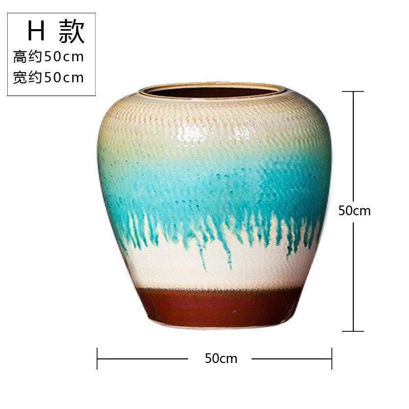 现代插花景德镇陶瓷落地大花瓶摆件客厅别墅会所酒店欧式器 陶罐