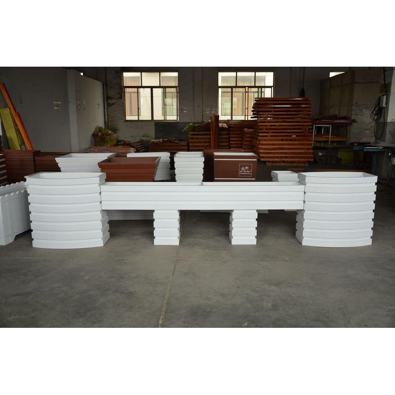 定做pvc户外花箱花槽防腐木塑木花箱道路花箱花箱步行街观赏市政