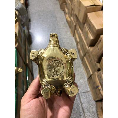 步步莲花 小龙黄铜龟摆件