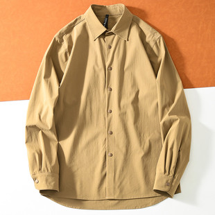 户外飞禽鸟款春夏男士速干弹力丝滑透气休闲长袖薄款衬衫