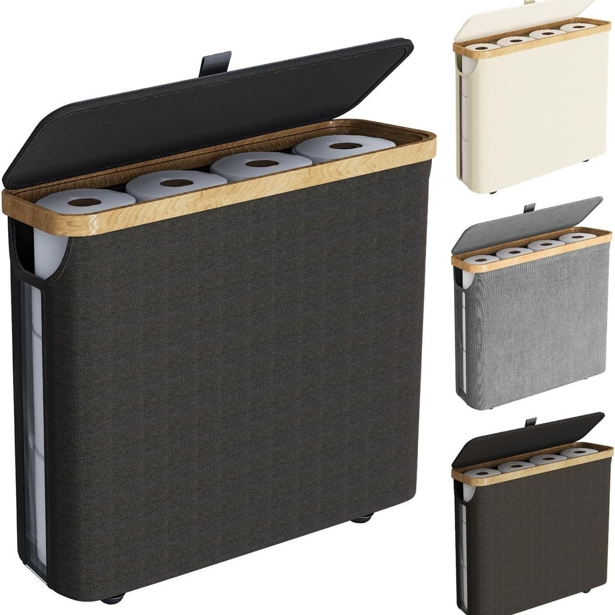 卫生间清洁纸巾篮可折叠带盖卷纸盒布艺可折叠厨房收纳篮中号