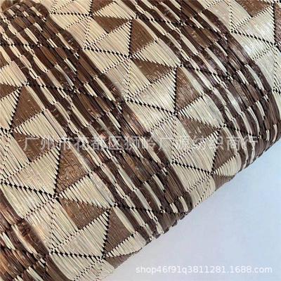 几何提花编织布 pp草编织 多彩从优编织草席 草编包面料 量大格子