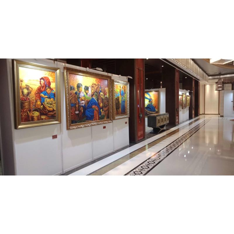 八棱柱折叠制作工厂挂画图片展示铝制板活动展板屏风隔断展板厂