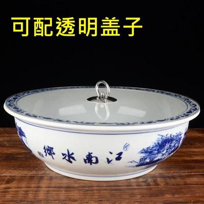 带透明盖子陶瓷发面揉面和面盆酱菜坛子凉菜拌菜钵钵鸡专用盆酱缸
