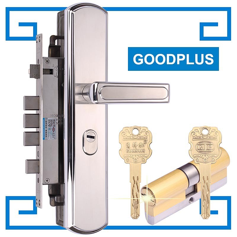 进户门机械门大门锁超bc级锁芯304锁体防盗门锁套装不锈钢把手