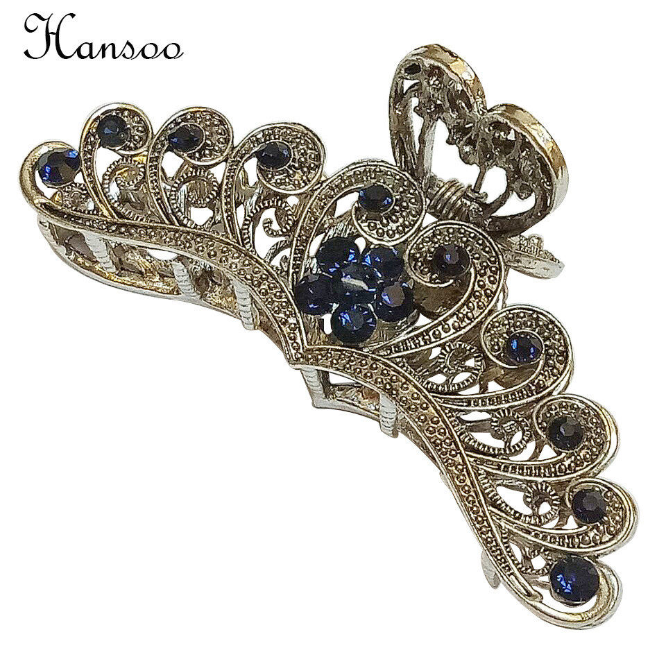 9cm 大发夹 欧美风抓夹合金高品质水钻发抓复古夏日风情发饰,饰品/流行首饰/时尚饰品新,发饰,淘宝优惠券,粉丝福利购,淘宝优惠卷