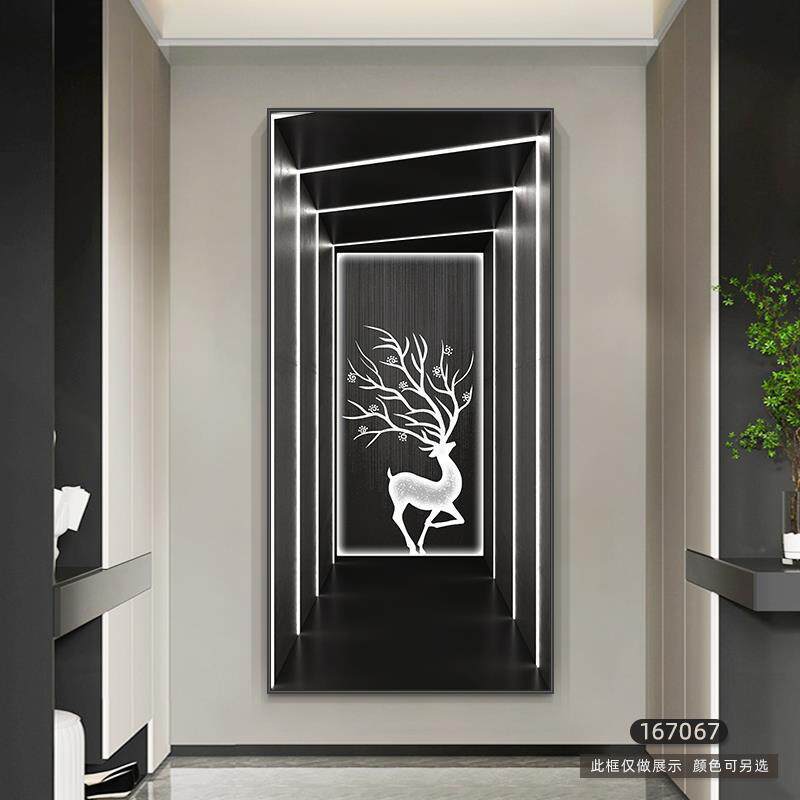 空间延伸玄关装饰画现代简约入户走廊过道挂画高级感抽象壁画竖版