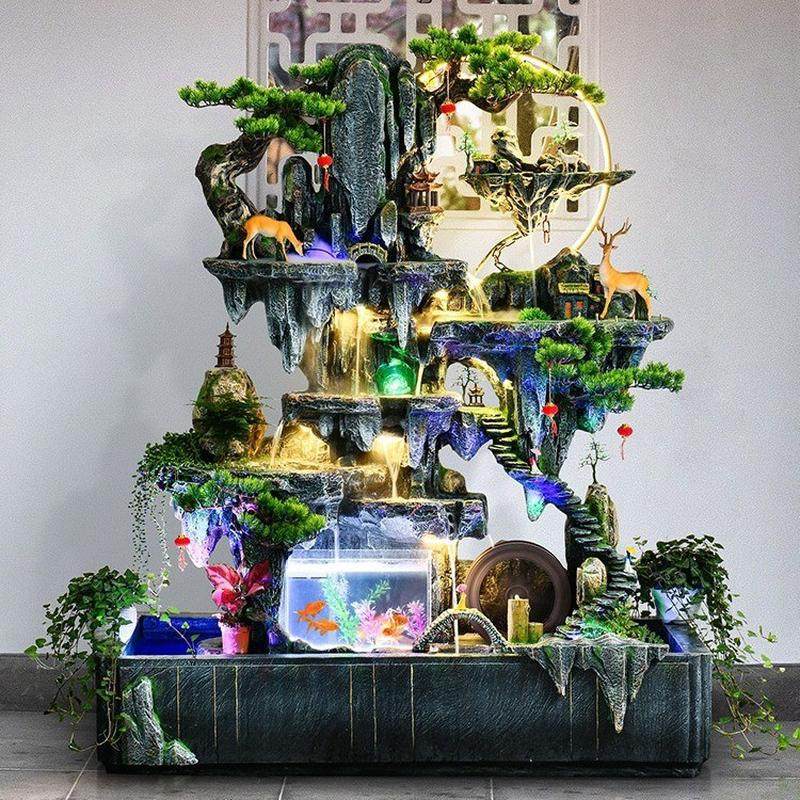 大型落地假山流水喷泉装饰酒店花园庭院室内外鱼池鱼缸造景,家居饰品,装饰摆件,淘宝优惠券,粉丝福利购,淘宝优惠卷