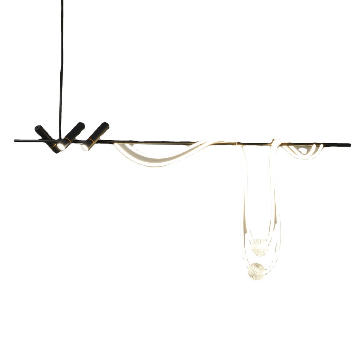 现代简约展厅艺术餐厅吧台吊灯售楼部创意弧线条设计师软装吊灯具