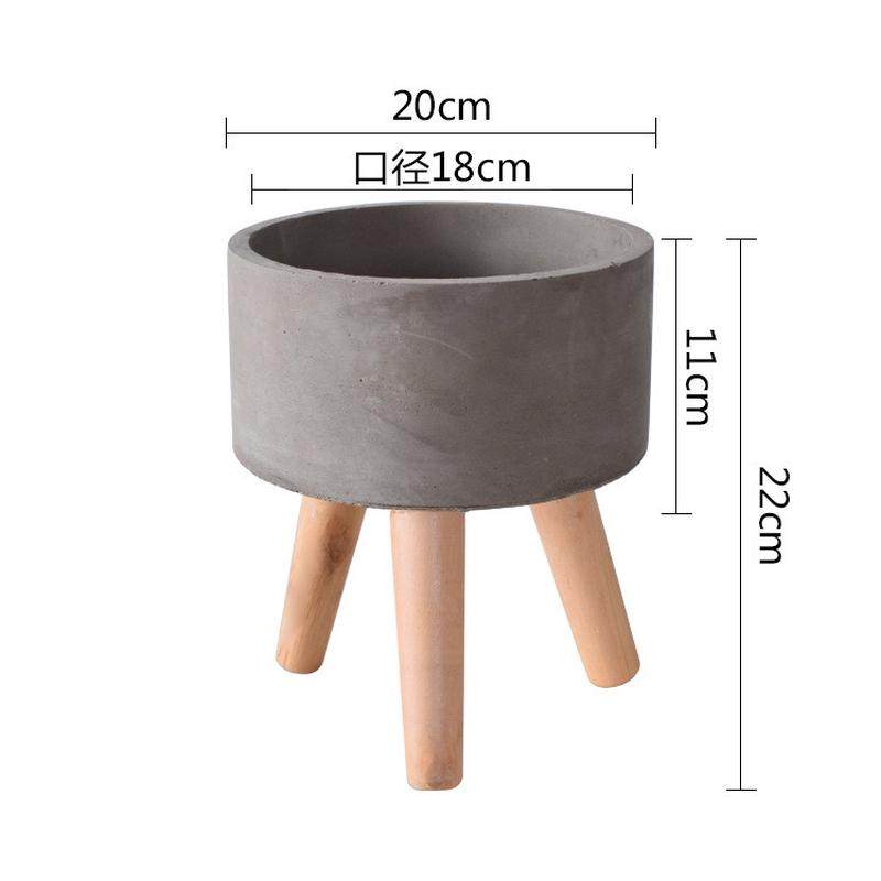 ins北欧风多肉绿萝植物水泥小花盆带木架脚室内阳台摆设桌面户外,鲜花速递/花卉仿真/绿植园艺,花盆,淘宝优惠券,粉丝福利购,淘宝优惠卷