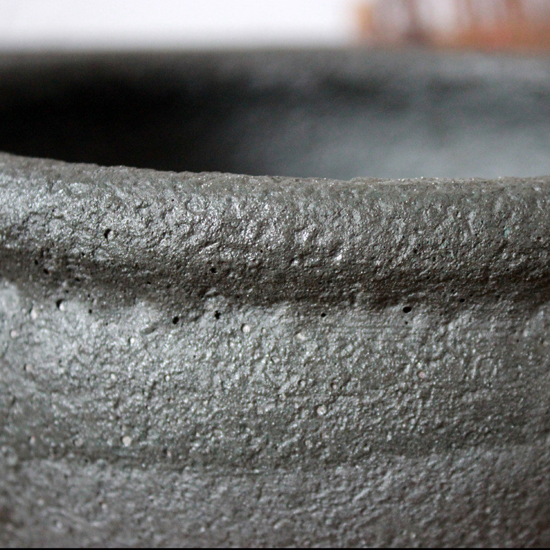 景德镇陶瓷器金鱼缸创意乌龟缸无光黑色瓷盆碗莲荷水仙缸花盆水培