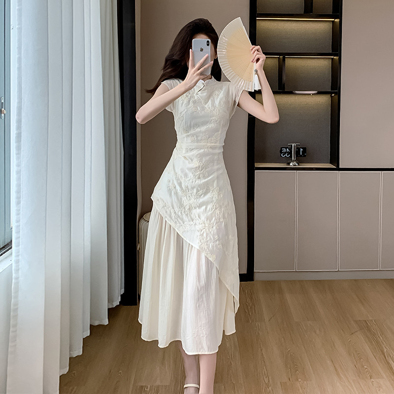 轻奢高货新中式国风轻奢连衣裙子女夏高级感气质遮肚显瘦时尚改良