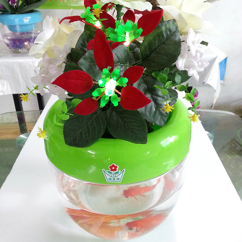 透明塑料花盆大号双层养殖懒人绿萝盆栽花盆圆形创意批发