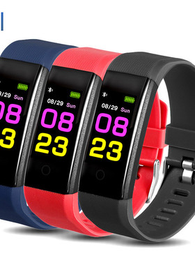 115plus智能手环彩屏运动计步心率血压音乐天气运动手环工厂直销