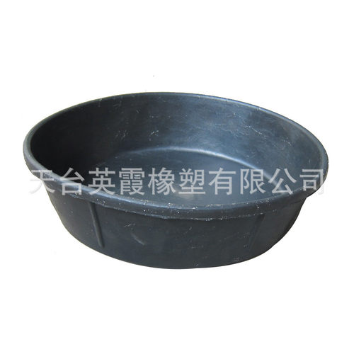 3加仑橡胶水桶饲料圆盆鸡槽马盆动物喂桶矮盆橡胶