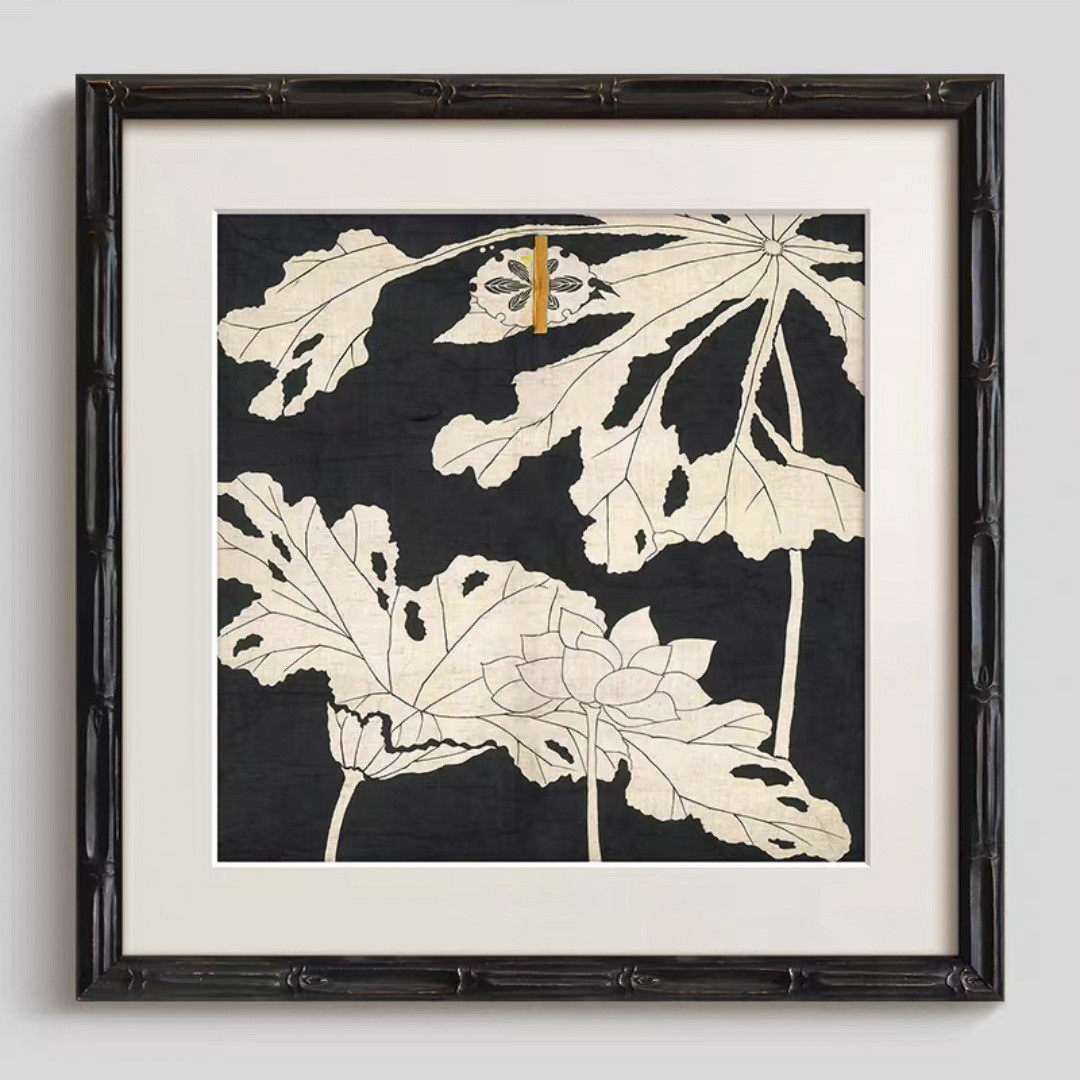 《荷韵风裳》新中式挂画中国风客厅背景墙装饰画玄关书房壁画法式