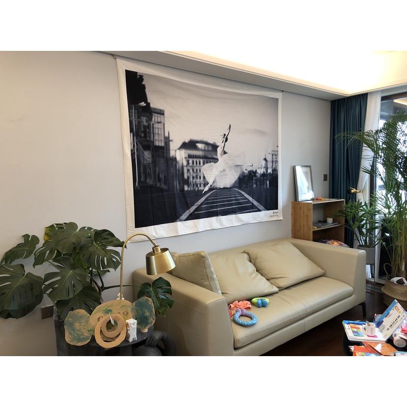 赫本小清新摄影挂画布艺横版 黑白挂毯  ins学生宿舍装饰挂布