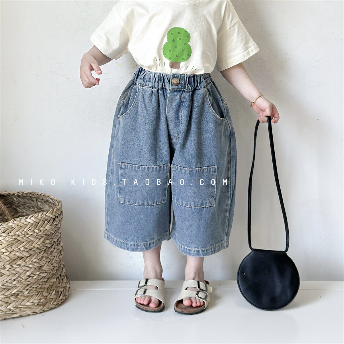 韩国补丁2024夏季新品宝宝百搭宽松萝卜七分裤,童装/婴儿装/亲子装,儿童牛仔裤,淘宝优惠券,粉丝福利购,淘宝优惠卷