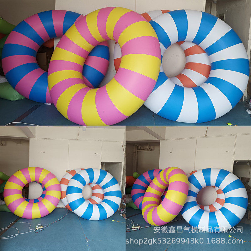 充气pvc泳圈气球气模道具救生圈气模拍照相框酒吧游泳圈