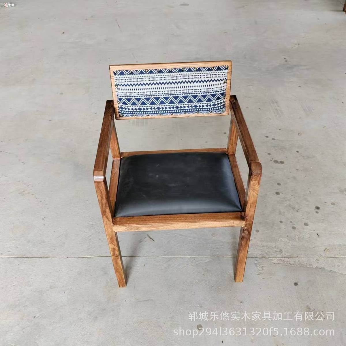 实木简约餐椅咖啡民宿休闲凳酒店老榆木餐厅餐椅书房欧式休闲椅子