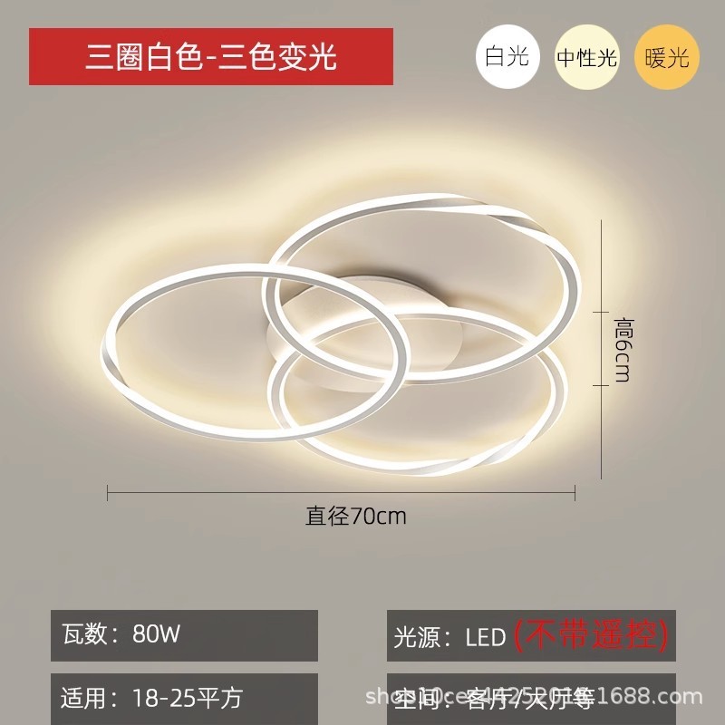 客厅吸顶灯现代简约大气北欧个性创意厂家直销中山灯具圆环卧室灯
