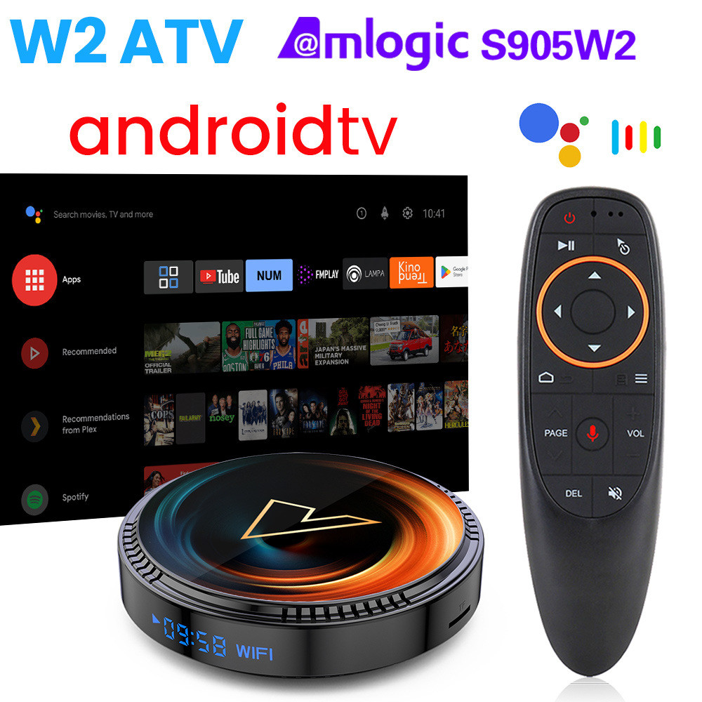 W2 ATV androidtv11 Smart TVBox AmlogicS905W2 Dual Wifi BT4.0