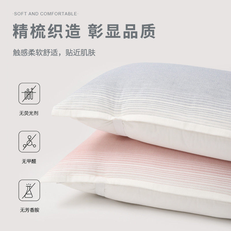 纯棉纱布毛巾枕巾一对装可固定绑带高级感男生防头油吸汗枕头盖巾