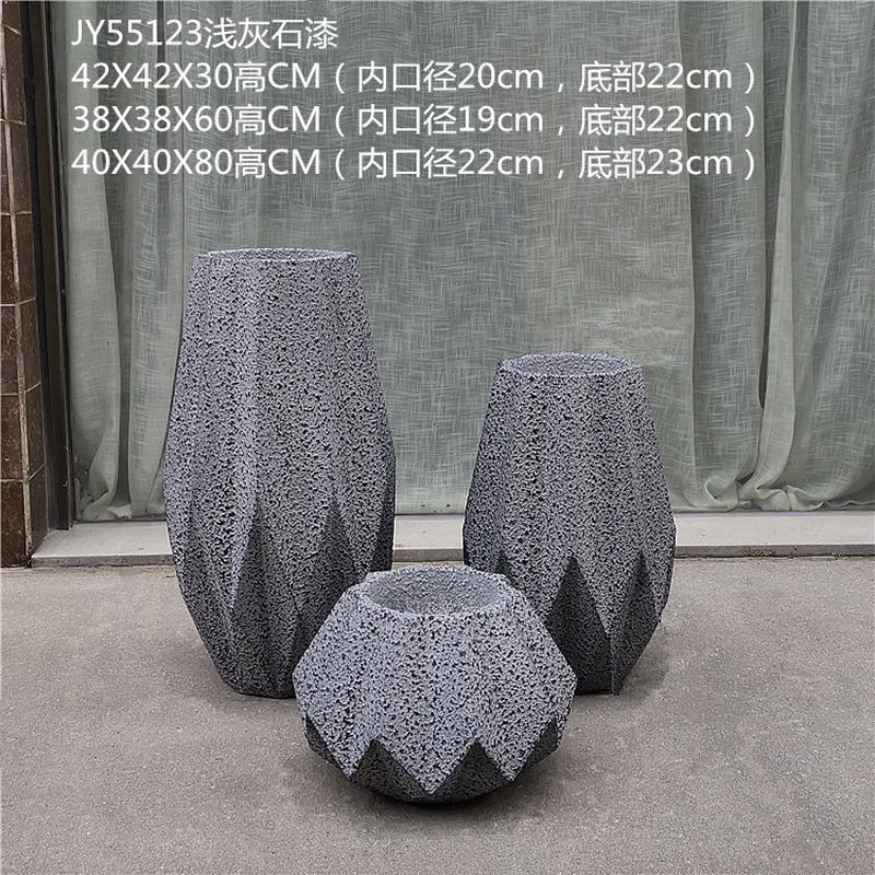 欧式玻璃钢折纸形仿真公司前台酒店会所大厅落地花瓶花艺景观摆件