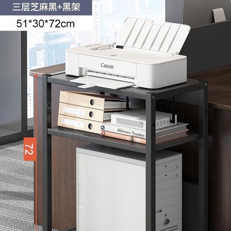 可移动书架打印机置物架办公室多层收纳带轮台式小型电脑主机托架