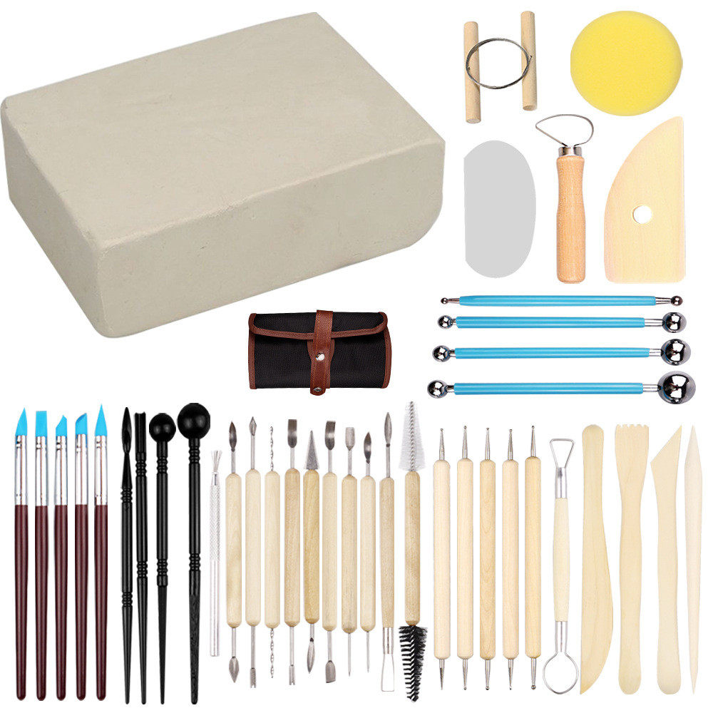 新款木制工具40件套泥塑制陶雕刻黏土工具陶艺全套陶泥修坯刀,文具电教/文化用品/商务用品,文创/手作/文化用品,淘宝优惠券,粉丝福利购,淘宝优惠卷